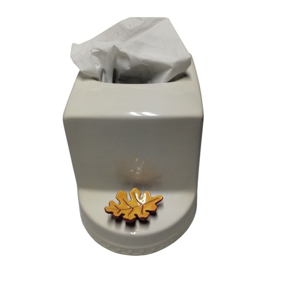 Retired Nora Fleming Pearl Dot Tissue Box Cover B6 w/ Oak Leaf Mini A216 Rare